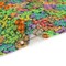1 Yard Green and Red Crinkled Cotton Gauzy Woven Floral Fabric